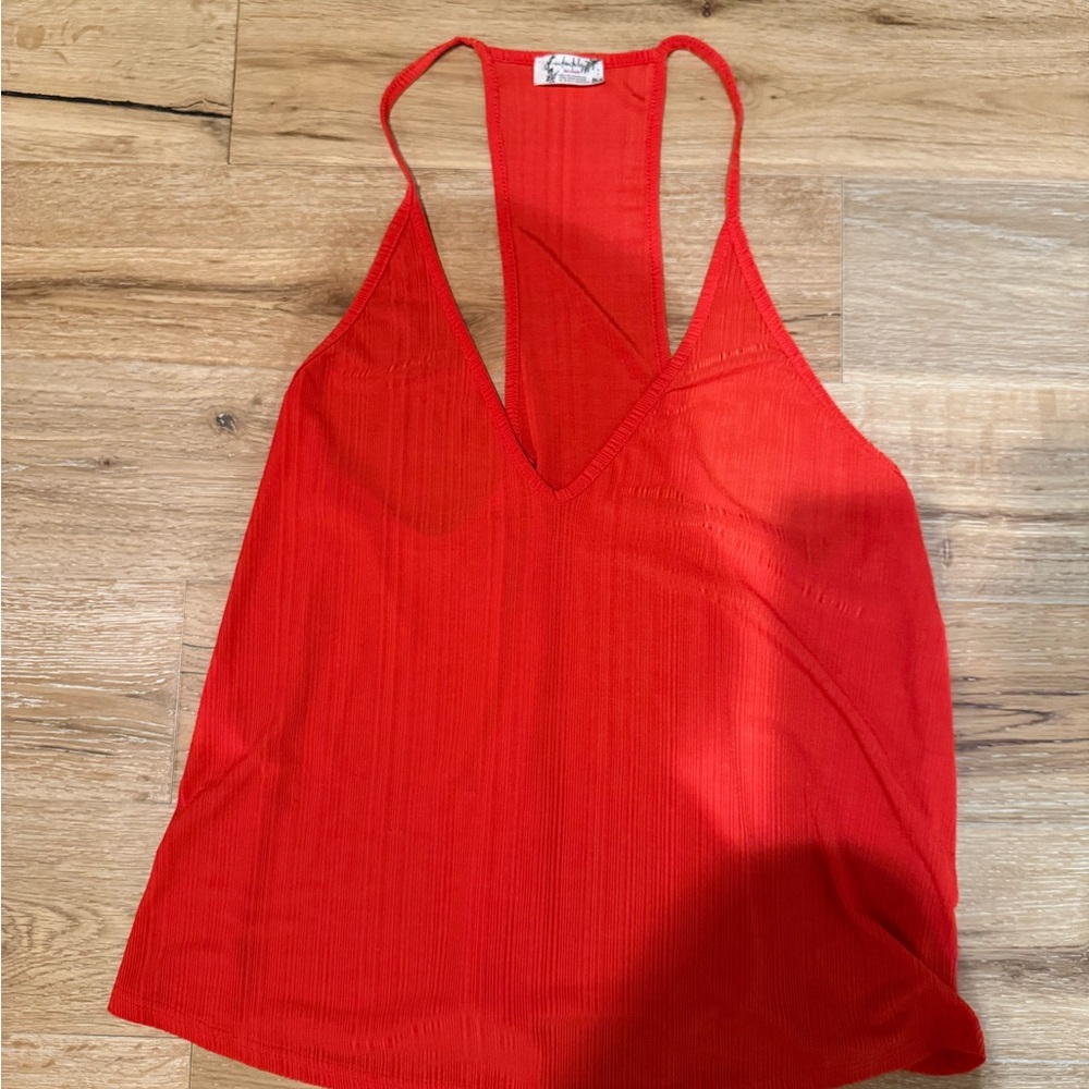 Intimately by Free People Bright Red Flowy tank